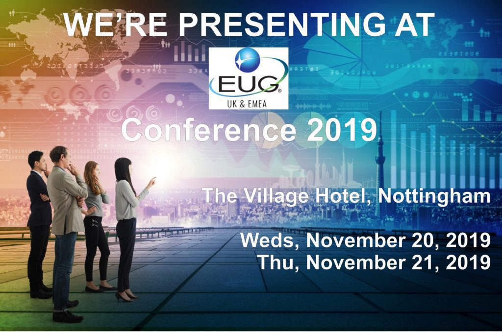 WE’RE PRESENTING AT EUG Conference 2019